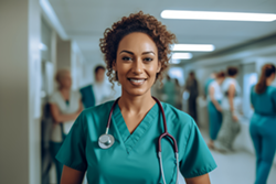 Nurse smiling at the camera