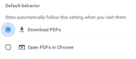 Screenshot showing the option to download PDFs
