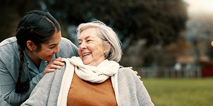 young and old woman