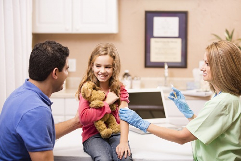 Little girl getting a vaccine