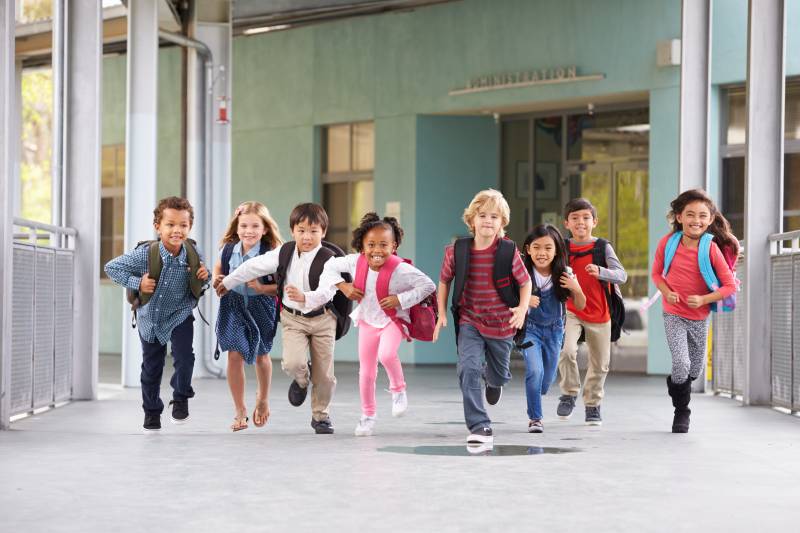 Children leaving school